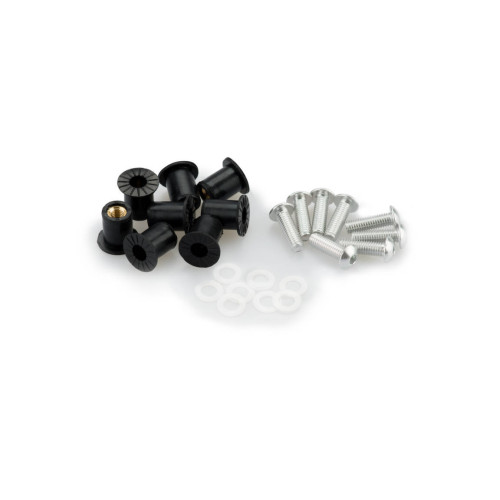 SCREW KIT ANODIZED FOR SCREENS WITH SILENTBLOCKS - SILVER