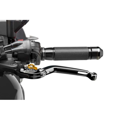FOLDABLE CLUTCH LEVER 2.0. BLACK / SELECTOR GOLD